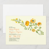 Aquarellfarbene Blume - niedliche Hochzeit mit Blu Einladung (Vorne/Hinten)