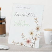 Aquarellfarbene Blume Niedliches Brautparty Sockelschild (In Situ)