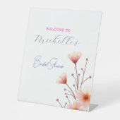 Aquarellfarbene Blume Niedliches Brautparty Sockelschild (Vorderseite)