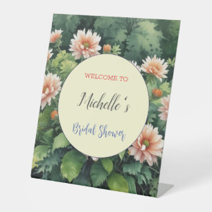 Aquarellfarbene Blume Niedliches Brautparty Sockelschild