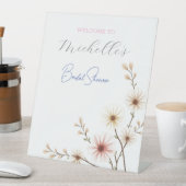 Aquarellfarbene Blume Niedliches Brautparty Sockelschild (In Situ)