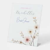 Aquarellfarbene Blume Niedliches Brautparty Sockelschild (Vorderseite)