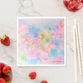 Aquarellfarbene Blume Papierserviette. Serviette (Beispiel)