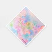 Aquarellfarbene Blume Papierserviette. Serviette (Ecke)