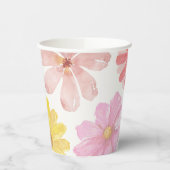 Aquarellfarbene Blume Pappbecher (Links)