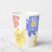 Aquarellfarbene Blume Pappbecher (Rechts)