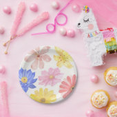 Aquarellfarbene Blume Pappteller (Party)