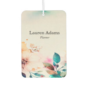 Aquarellfarbene Blume Pastellfarben individuelle N Autolufterfrischer
