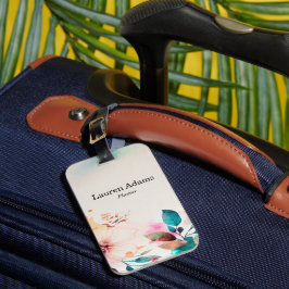 Aquarellfarbene Blume Pastellfarben individuelle N Gepäckanhänger