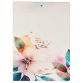 Aquarellfarbene Blume Pastellfarben individuelle N Klemmbrett (Rückseite)