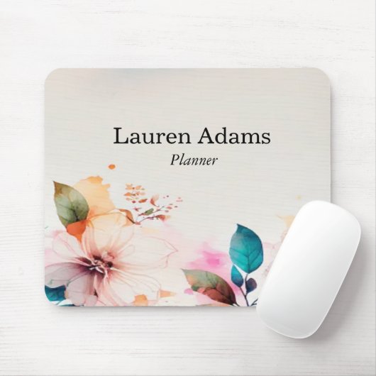 Aquarellfarbene Blume Pastellfarben individuelle N Mousepad (Mit Mouse)