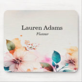 Aquarellfarbene Blume Pastellfarben individuelle N Mousepad (Vorne)