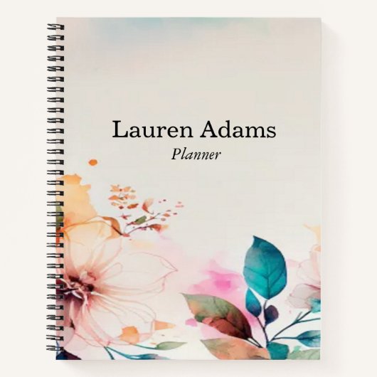 Aquarellfarbene Blume Pastellfarben individuelle N Notizblock (Vorderseite)