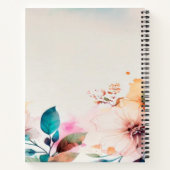 Aquarellfarbene Blume Pastellfarben individuelle N Notizblock (Rückseite)