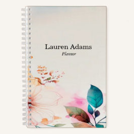 Aquarellfarbene Blume Pastellfarben individuelle N Notizblock