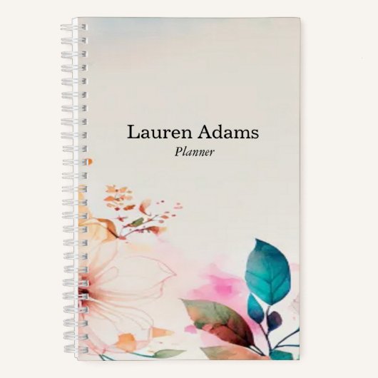 Aquarellfarbene Blume Pastellfarben individuelle N Notizblock (Vorderseite)