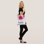 Aquarellfarbene Blume Personalisiert Tasche (Am Model)