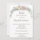 Aquarellfarbene Blume, Polka Dots Brautparty Einladung (Vorderseite)