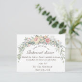 Aquarellfarbene Blume, Polka Dots Probe Abendessen Einladung (Stehend Vorderseite)