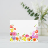 Aquarellfarbene Blume Postkarte (Stehend Vorderseite)