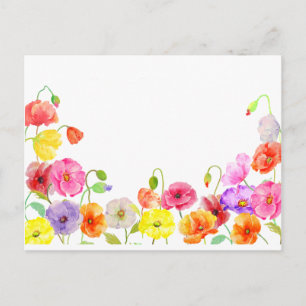 Aquarellfarbene Blume Postkarte