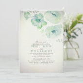 Aquarellfarbene Blume Probe Abendessen Einladung (Stehend Vorderseite)