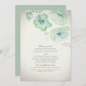 Aquarellfarbene Blume Probe Abendessen Einladung (Vorne/Hinten)