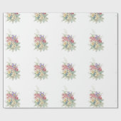 Aquarellfarbene Blume Rettro Vintag Geschenkpapier (Flach)