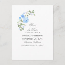 Aquarellfarbene Blume Romantische Save the Date Ankündigungspostkarte