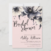 Aquarellfarbene Blume Rosa Brautparty Einladung (Vorderseite)