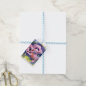 Aquarellfarbene Blume Rosa Mohnblüte Blume Geschenkanhänger (Mit Garn)