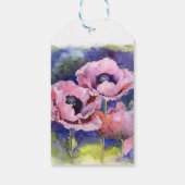 Aquarellfarbene Blume Rosa Mohnblüte Blume Geschenkanhänger (Rückseite)