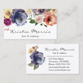 Aquarellfarbene Blume Rose Weibliche Weibchen Visitenkarte (Vorne/Hinten)