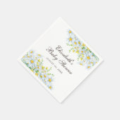 Aquarellfarbene Blume. Rustikale Blütendusche Serviette (Ecke)