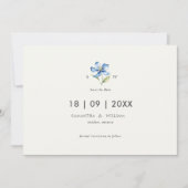 Aquarellfarbene Blume Save the Date Einladung (Vorderseite)