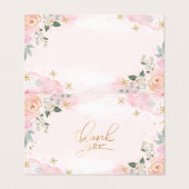 Aquarellfarbene Blume Schneeflocken Danke Visitenkarten (Außenseite Aufgefaltet)