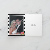 Aquarellfarbene Blume Schwarz-weiße Hochzeit Danke (Innenseite)