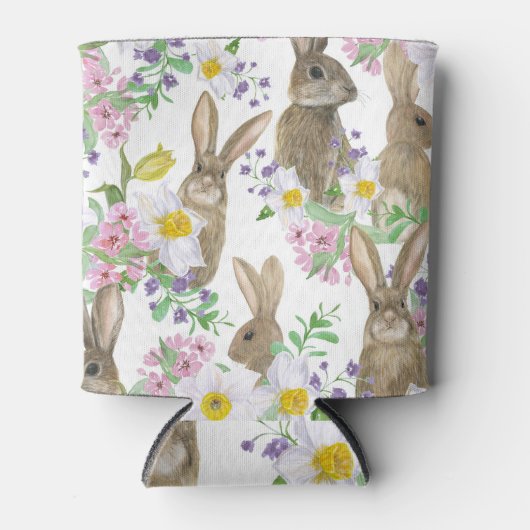 Aquarellfarbene Blume - Sonnenbrand. Dosenkühler (Vorderseite)