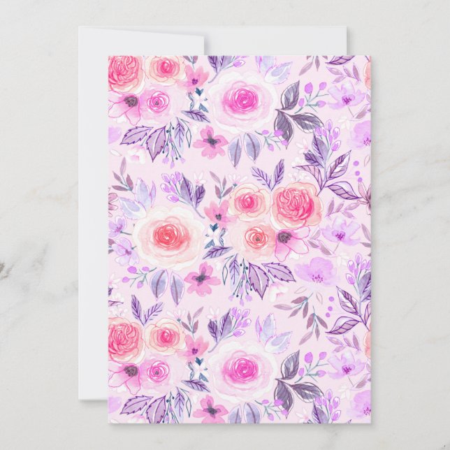Aquarellfarbene Blume und Blätter 3 (Vorderseite)