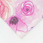 Aquarellfarbene Blume und Blätter 3 Fleecedecke (Ecke)