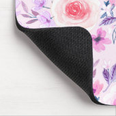 Aquarellfarbene Blume und Blätter 3 Mousepad (Ecke)