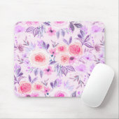 Aquarellfarbene Blume und Blätter 3 Mousepad (Mit Mouse)