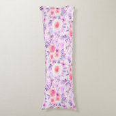 Aquarellfarbene Blume und Blätter 3 Seitenschläferkissen (Vorderseite Vertikal)