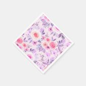 Aquarellfarbene Blume und Blätter 3 Serviette (Ecke)