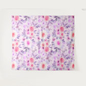 Aquarellfarbene Blume und Blätter 3 Wandteppich (Vorderseite (Horizontal))