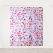Aquarellfarbene Blume und Blätter 3 Wandteppich (Vorderseite)