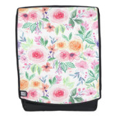 Aquarellfarbene Blume und Blätter Rucksack (Vorderseite)