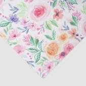 Aquarellfarbene Blume und Blätter Seidenpapier (Ausschnitt)