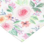 Aquarellfarbene Blume und Blätter Tischdecke (Schrägansicht)