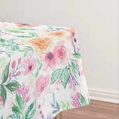 Aquarellfarbene Blume und Blätter Tischdecke (Beispiel)